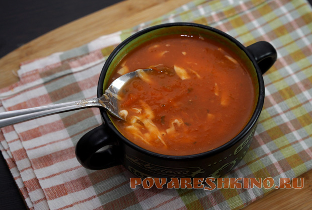Быстрый томатный суп-пюре с сыром